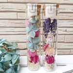 ラべンダーと水色紫陽花＊2本セット/ガラスボトルフラワー 