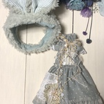 【再販】1015 light blue ×dot ワンピース ブライス アウトフィット