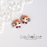 蝶ネクタイのねこピアス/イヤリング