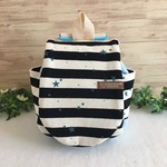 ふんわりニットのベビーリュック【ブラック×ターコイズボーダー★★★】