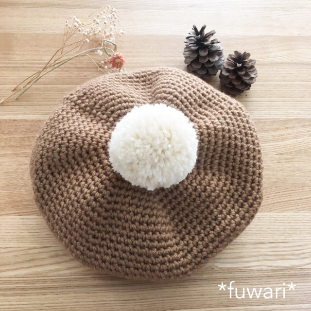 ぽんぽんベレー帽 キッズサイズ ハンドメイドマーケット Minne
