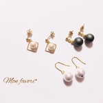 シンプルパールピアス3点セット