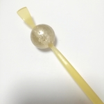 べっ甲色にクリアーにゴールドのかんざし
