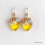 ◇SQUARE GLAS◇フラワービジュー*レモンイエロー*✧