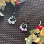 紫陽花のロングネックレス
