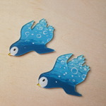 海中ペンギンのブローチ