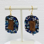 山葡萄とビーズ刺繍のピアス