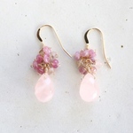 14KGF roze quartz　sapphire pierce [kgf0602]