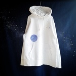 手描き　blue moonパーカー　men's