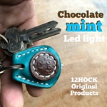 「ほんのり灯してくれる」LEDライトキーホルダー  チョコミントカラー他