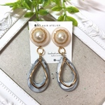  アンティーク風パールピアス