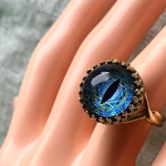 ゴシックなウィザードブルー ガラスアイ ring（フリーサイズ・JBB）