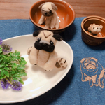 ワンポイントパグのランチョンマット