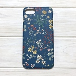 ビンテージフラワー 小花柄 ネイビーブルー スマホケース【Xperia/GALAXY/iPhone】
