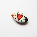 //七宝焼き//"Fantasy eye"brooch pin.