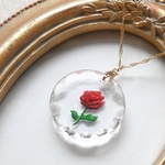 ドイツ製ヴィンテージ☆薔薇のネックレス　16kgp