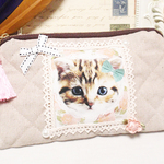 子猫ポーチ☆タッセルセット！ギフトにもＯＫ★ペンケースにも！
