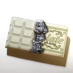 板チョコ チョコレート スウィーツ デザイン No.4 ホワイト ミルクチョコ スマホカバー スマホ ほぼ 全機種対応 カメラ穴あり 手帳型ケース