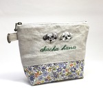 hanacha2mama様オーダー品☆犬の手刺繍の化粧ポーチ