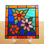 ステンドグラス ミニパネル 3つの花 15cm