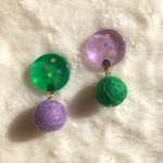羊毛フェルトのカラフルピアス or ノンホールピアス 