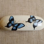 水色アゲハ蝶バレッタ（楕円）