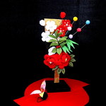 つまみ細工  　お正月　卓上飾り 羽子板　2