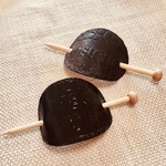Leatherかんざし バレッタ だ円・Ａ