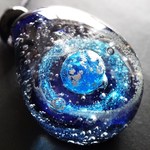 《地球》　とんぼ玉　ペンダント　宇宙　ガラス　銀河　星