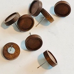 ウッド サークル ピアス 2組４個 12mm 