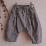 COTTON LINEN タックサルエルパンツ *グレー*　size 80