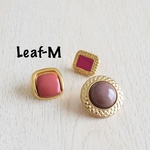 ＊1点限り＊【France Vintage】ピンク＆ゴールド ビンテージボタンセット (3個)