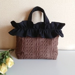 ●sale‼️   M☆フリルバック                      アラン編みプリント ブラウンカラー