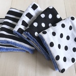 ◼︎879 今治タオル&ガーゼハンカチ5P MONOTONE & BLUE