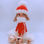 サンタ服（サルエルタイプ）モフモフファーマフラーとサンタニット帽のセット