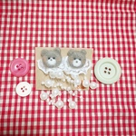 くまさん パール ピアス 無料でイヤリングに変更可能