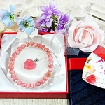 【20％OFF★】◆２点セット◆アルゼンチン産インカローズ◆幸せ福袋♡R58♡ぷっくり可愛いハートのペンダント＆小粒な花びら6㎜粒ブレス♡