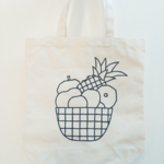 (再入荷)A4手描きキャンバストート「フルーツかご」
