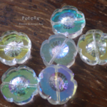 AB rainbow 14mm テーブルカット チェコビーズ 5個