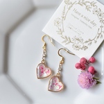 本物のお花❀かすみ草Heart❁ピアス・イヤリング