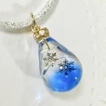 947)（訳あり）雪解け 雪の結晶ヘアゴム  レジン