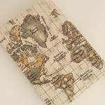 【単行本】ゴムバンド栞付ブックカバー★世界地図 マップ