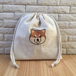 しば犬刺繍ミニ巾着