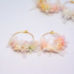 カラフルミックスカラー　　毛糸　フープ イヤリング or　ピアス