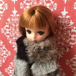  モヘヤスヌード、くろまめ×ショコラ