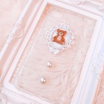 ハンドメイド くま ホワイト iPhoneケース