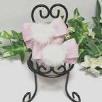 【送料込み】candy ❇shinee ribbon&fur (pink)  キッズ ヘアゴム    