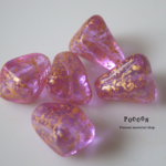 12*10mm  orchid *gold  三角 チェコビーズ 5個