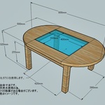ｒさまオーダー作品＊ガラスのまるいローテーブル