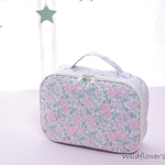 リバティラミネート×リネンキルティングバニティポーチ　Felicite Rose Dragee